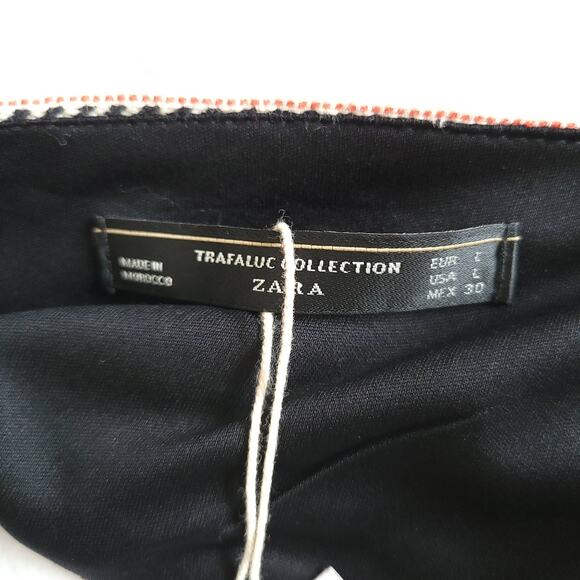 NEW Zara Origami Jacquard Crop Top Tank Sleeveless Tribal Knit Off White Large - Picture 10 of 12